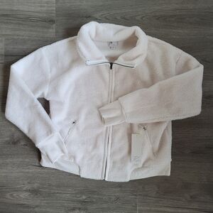 Women's XXL Cream Sherpa Cozy Soft Jacket NEW